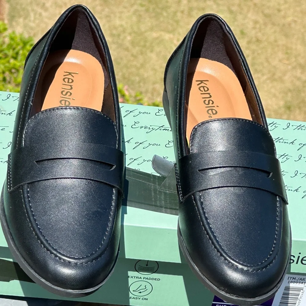 NIB Kensie Black Womens Casual Loafers - US Sizes Womens 8.5 | Youth 7Y
